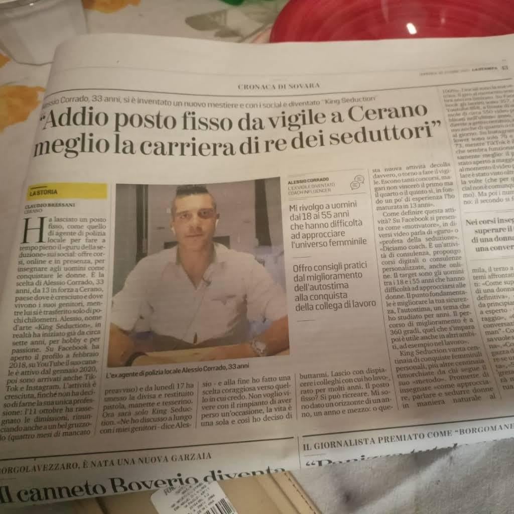 La Stampa cronaca: Addio posto fisso da vigile a Cerano, meglio la carriera di re dei seduttori